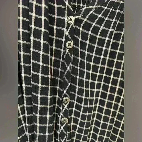 Anthropologie Maeve Dress women’s size medium blue & white check sash 3/4 sleeve - Picture 5 of 5